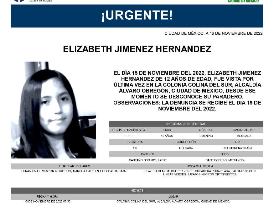 Elizabeth Jiménez Hernández desaparecida