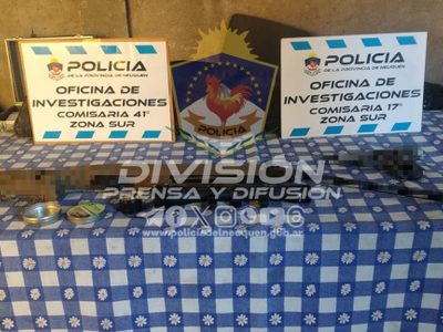 Allanamiento en Bouquet Roldan dio con un prófugo que poseía cannabis y un arma de fuego