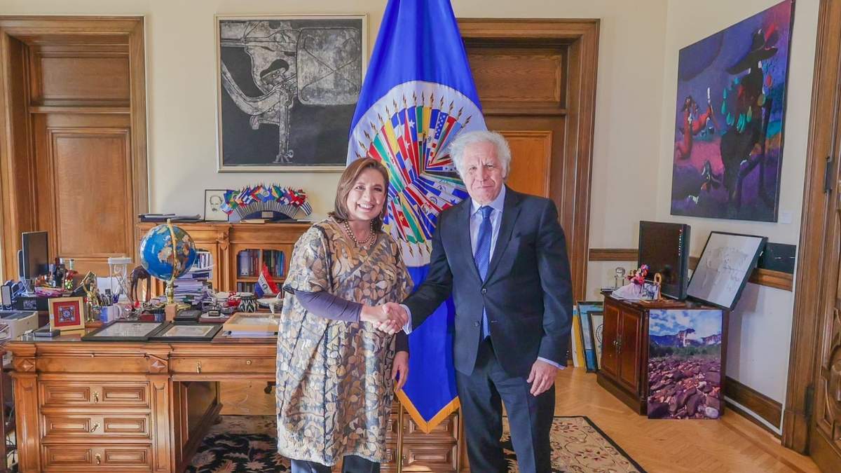 La candidata opositora y el secretario general de la OEA