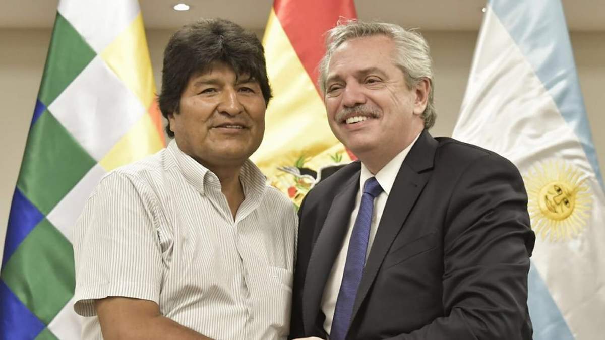 Evo Morales junto a Alberto Fernández. Fuente: (Twitter)