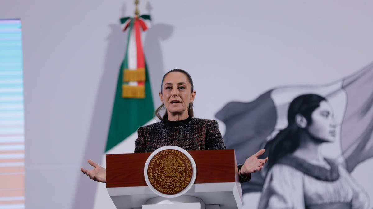 La presidenta Claudia Sheinbaum en la mañanera del 28 de enero
