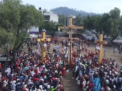 Reportan saldo blanco en la representación de la Pasión de Cristo en Iztapalapa (Video)