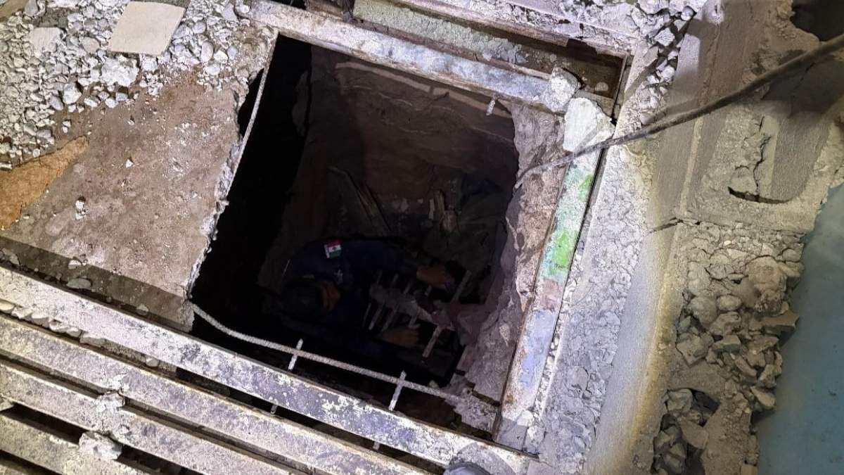 El túnel incocluso hallado en el penal de Culiacán