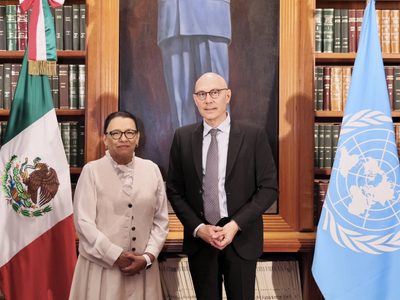Gobernación ofrece cooperar con la ONU; se reúnen Rosa Icela Rodríguez y Volker Türk