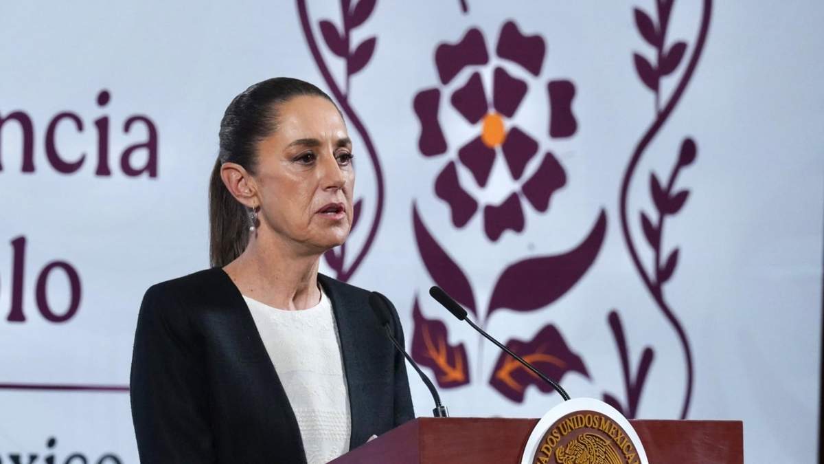 La presidenta Claudia Sheinbaum durante la conferencia mañanera