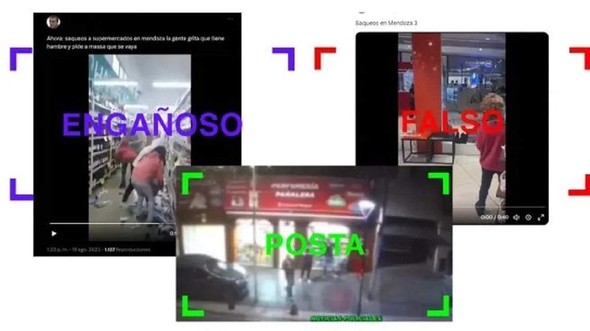 Circulan videos sobre saqueos: cuáles son verdaderos y cuáles, falsos. Fuente: (Reverso)