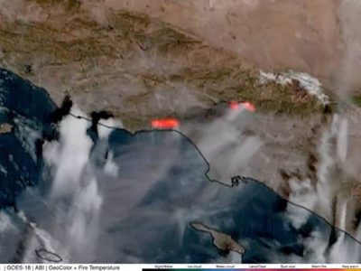 Imágenes satelitales captan incendios en California