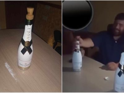 “Arre con la que barre”: Captan al alcalde de Piaxtla brindando con champagne Moét