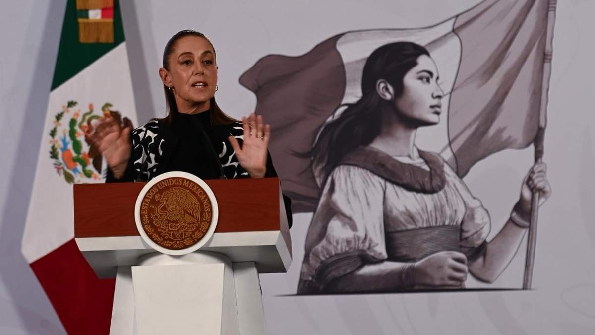 La presidenta Claudia Sheinbaum en la conferencia matutina de Palacio Nacional, el miércoles 11 de febrero de 2026