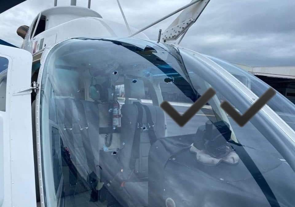 El helicóptero recibió impactos de arma de fuego