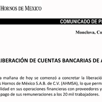 Liberan cuentas bancarias de AHMSA