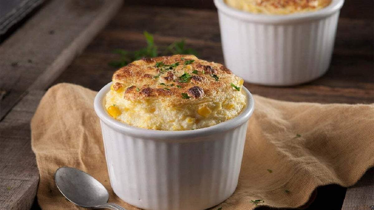 Soufflé de choclo y queso. Fuente: (X)