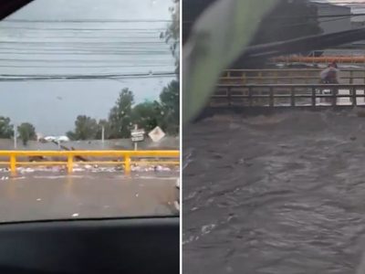 Lluvia provoca el desbordamiento del Río de los Remedios entre Naucalpan y Tlalnepantla