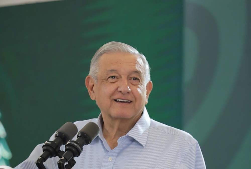 El presidente durante la conferencia matutina desde Quinta Roo
