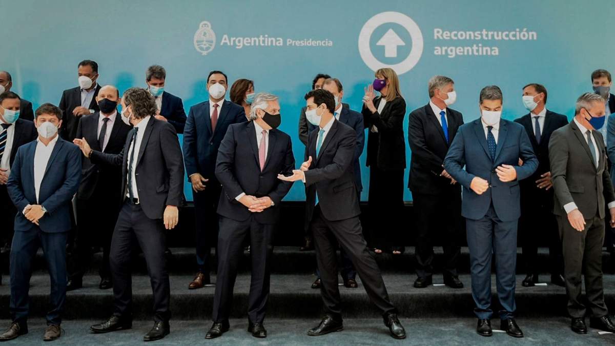 Alberto Fernández junto a los gobernadores. Fuente: (Twitter)