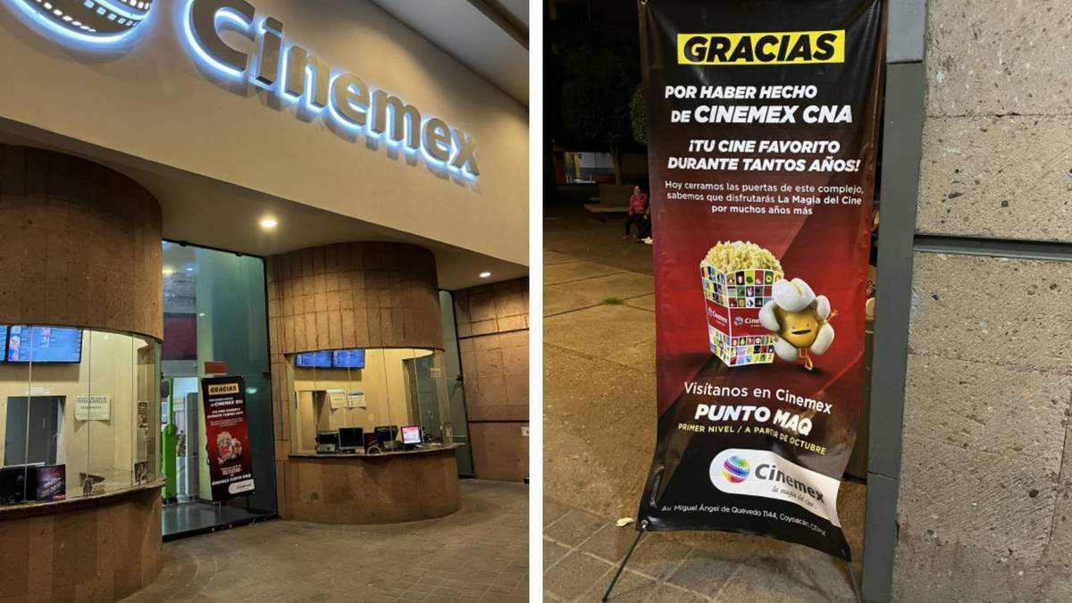En la entrada del Cinemex CND fue colocado un anuncio sobre el cierre