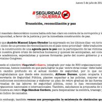 Colectivo #SeguridadSinGuerra pide abrogar la Ley de Seguridad Interior