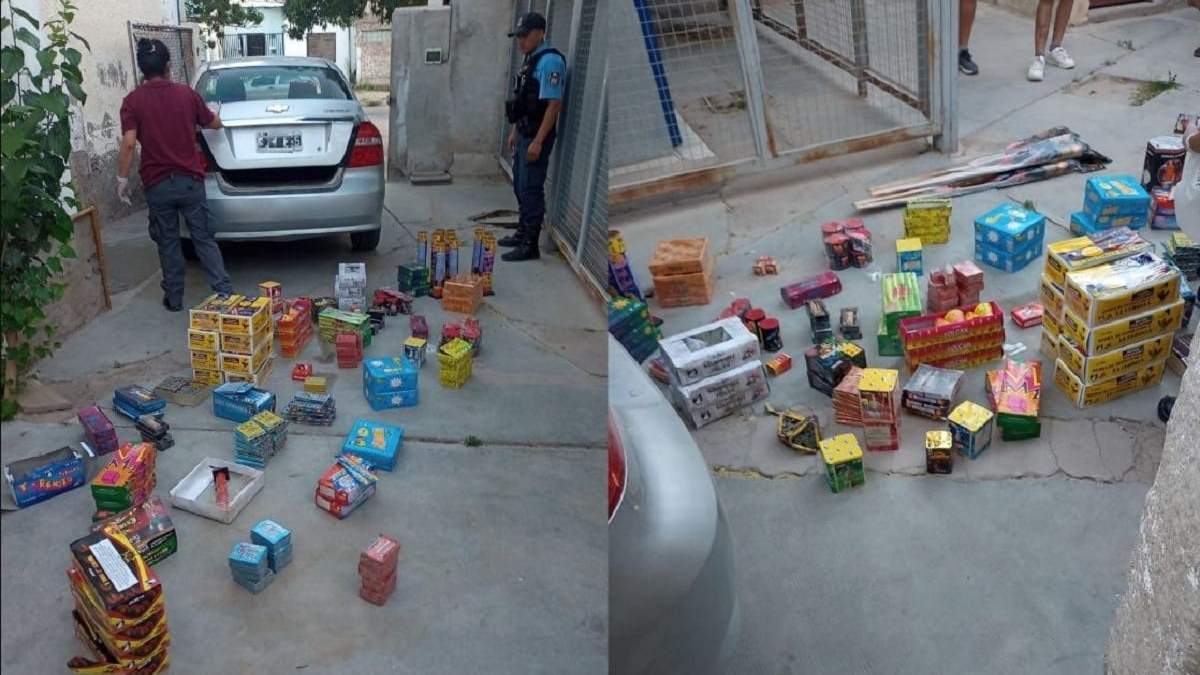 Los elementos de pirotecnia están valuados en más de un millón de pesos. Fuente: (Policía de Neuquén)