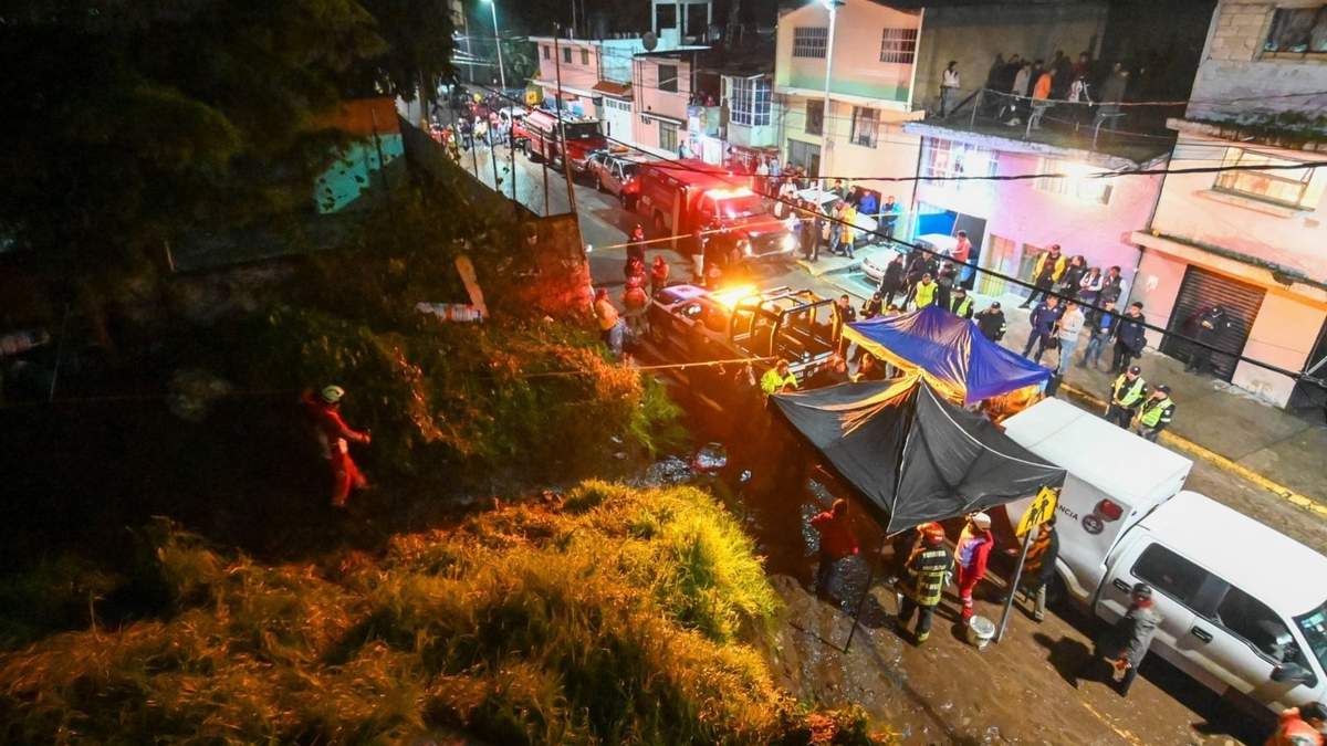El sitio del deslave en la colonia La Raquelito de Naucalpan