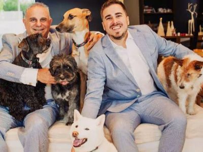 Cinco perros fueron testigos de un casamiento en San Rafael