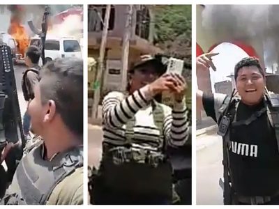 Sicarios se graban tras la balacera que dejó 8 muertos en Tuzantla, Michoacán (Video)
