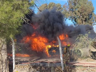 Se incendiaron caños en un predio del Ente Provincial de Agua y Saneamiento