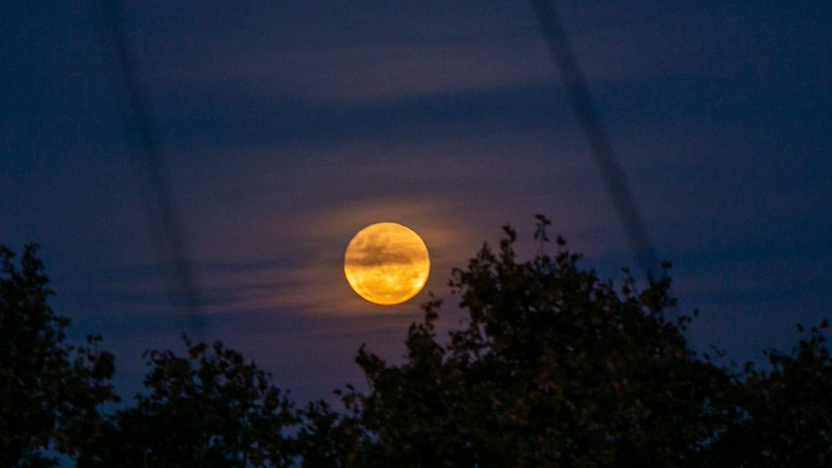 La Luna de Fresa vista desde la provincia de Mendoza. Fuente: (Twitter)