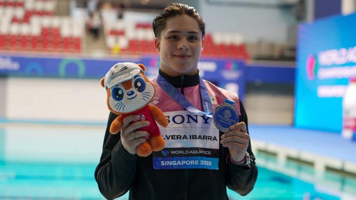 El clavadista Osmar Olvera obtuvo la medalla de plata en la prueba individual de trampolín de 1 metro