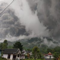 Increíbles imágenes: en Indonesia, huyen de una nube de cenizas tras una erupción volcánica