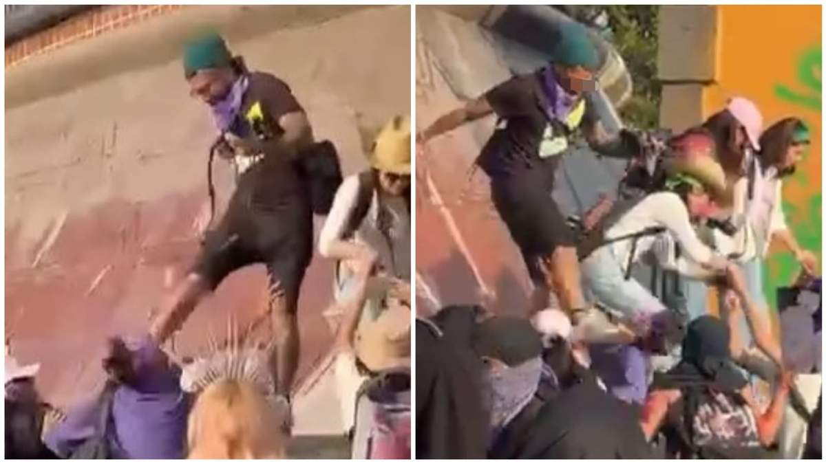 Hombre agrede a menor de edad en marcha del 8M en Querétaro