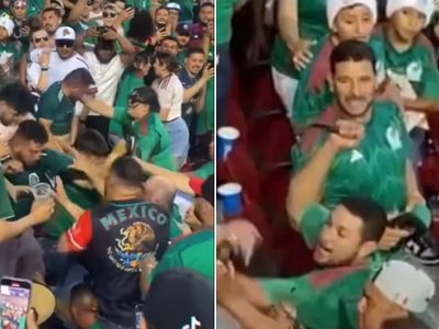 Aficionado del Tri apuñala a otro en pleno estadio durante el partido México ante Qatar (Videos)