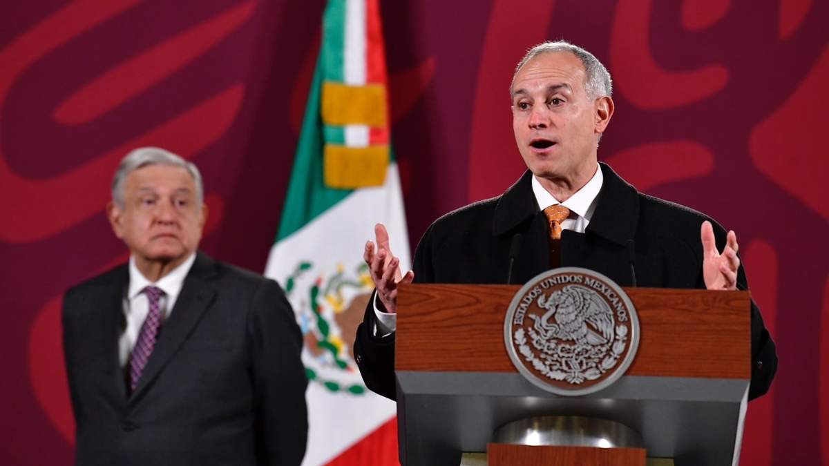 Hugo López-Gatell en la conferencia del presidente López Obrador