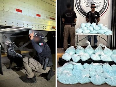 Procesan a chofer por llevar en tractocamión 2.6 millones de pastillas de fentanilo