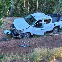 Choque y fuga en la ruta provincial 7: una camioneta terminó contra una alameda