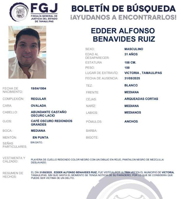 Familiares de joven desaparecido en un río de Tamaulipas exigen transparencia en su búsqueda