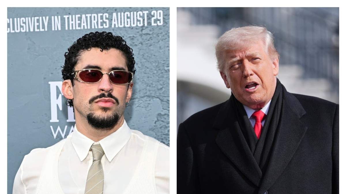 El cantante puertorriqueño Bad Bunny y el presidente de EU, Donald Trump