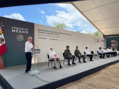 Tramo de Cancún a Tulum del Tren Maya será elevado, anuncia AMLO