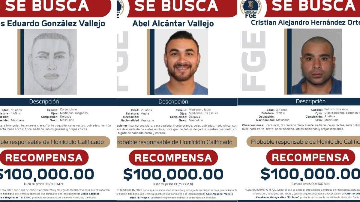 Recompensa por presuntos responsables de la masacre