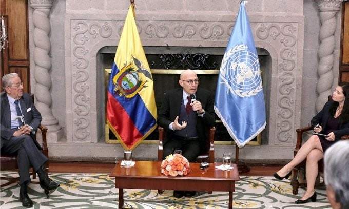 El Alto Comisionado de Naciones Unidas para Derechos Humanos Volker Türk en su visita a Ecuador