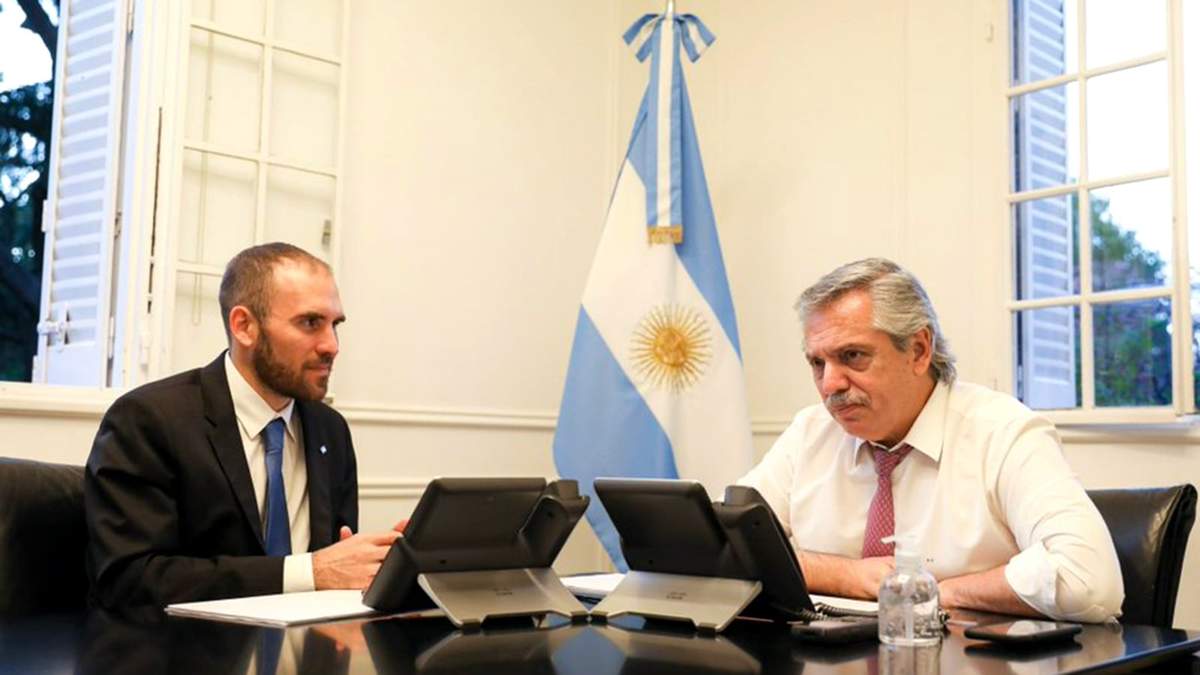 Martín Guzmán, ministro de Economía, y Alberto Fernández, presidente de la nación. (Fuente: Twitter)