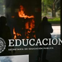 Encapuchados irrumpen con violencia en la SEP durante la protesta de la CNTE (Video)