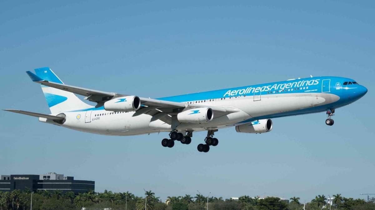 Vuelo de Aerolíneas Argentinas. Fuente: (Twitter)
