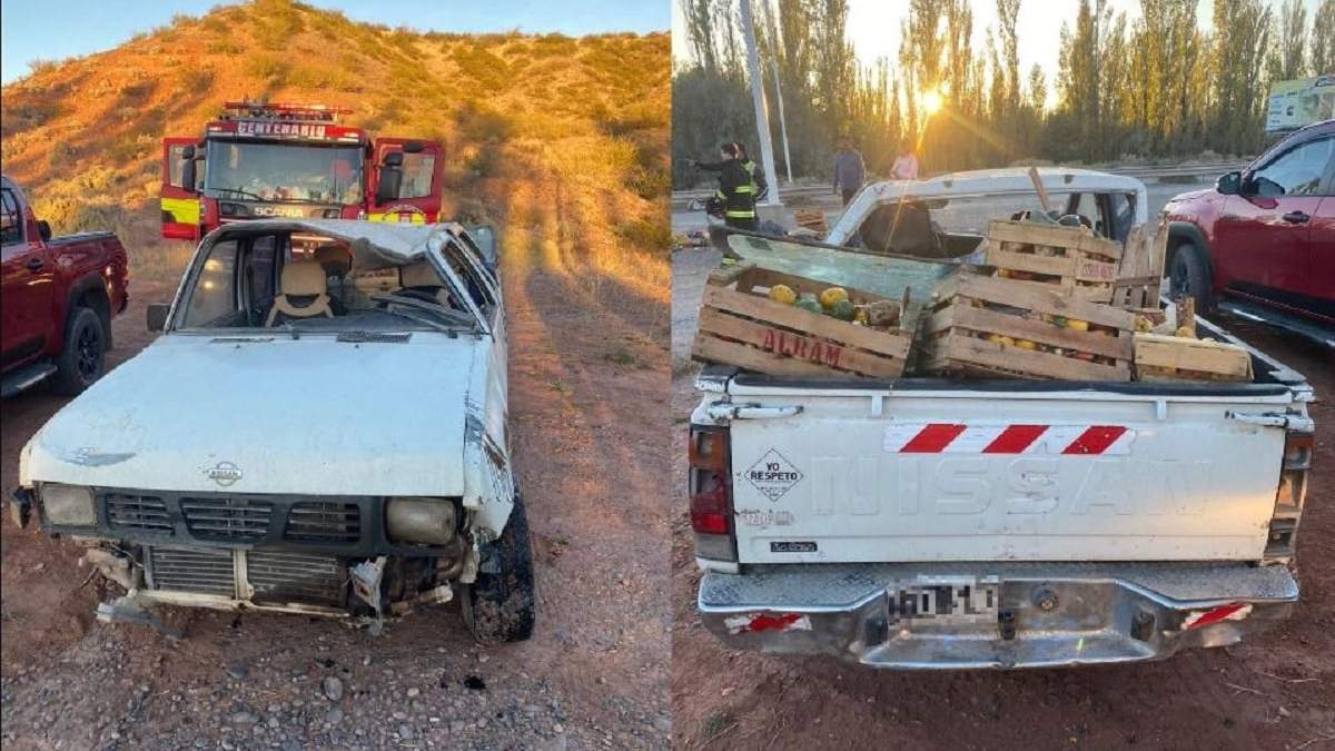 Los peritos trabajan para determinar las causas del accidente de la camioneta en Centenario. Fuente: (Centenario Digitaal)