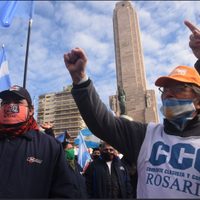 Realizaron un ruidazo y banderazo a favor de la intervención de Vicentin