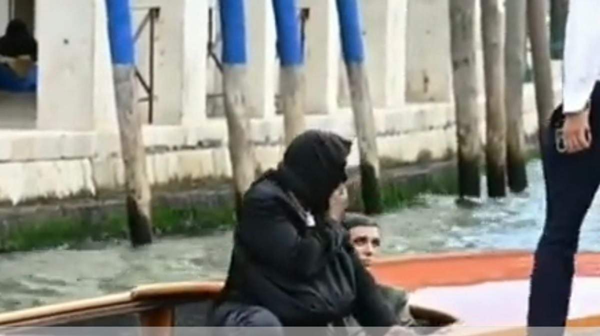 West y Censori en Venecia, Italia.