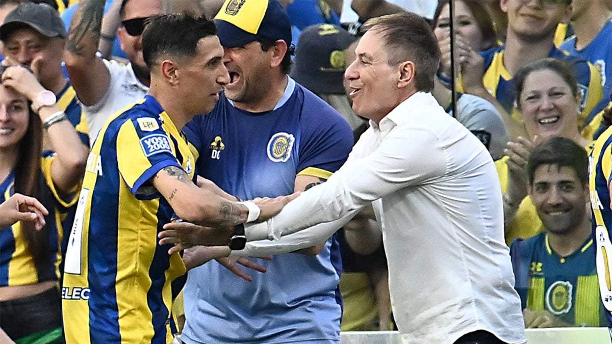 Ángel Di María y Ariel Holan, dos de los responsables del buen 2025 de Rosario Central