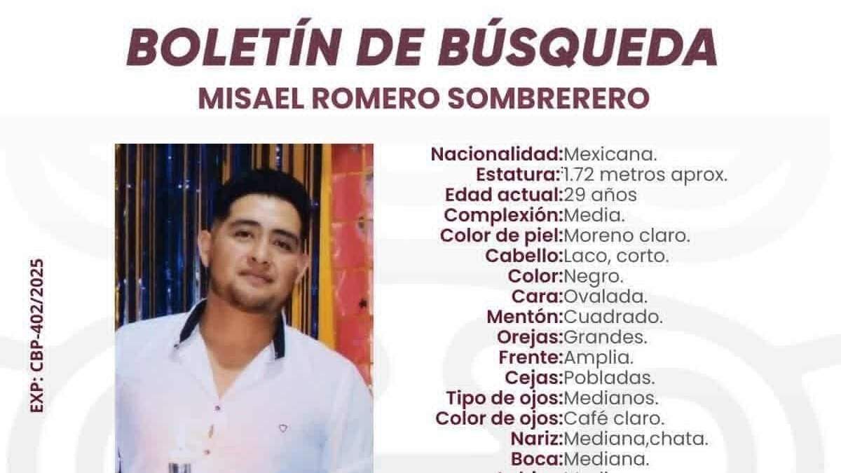 Misael Romero Sombrerero continúa desaparecido