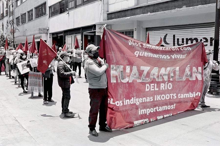 Protesta de los indígenas ikoots