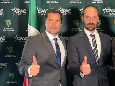Hijo de Bolsonaro “destapa” a Eduardo Verástegui como candidato presidencial en México