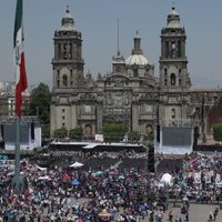 Así es el operativo de seguridad para el inicio de campaña de Sheinbaum en el zócalo capitalino (Video)